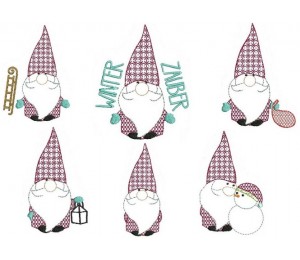 Stickserie - Winterzauber Wichtel gemustert